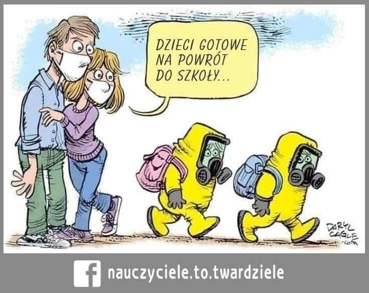 Pierwszy dzień koronaszkoły w internetowych memach