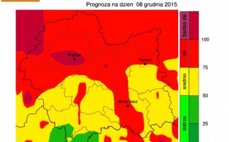 Bardzo zła jakość powietrza w Małopolsce